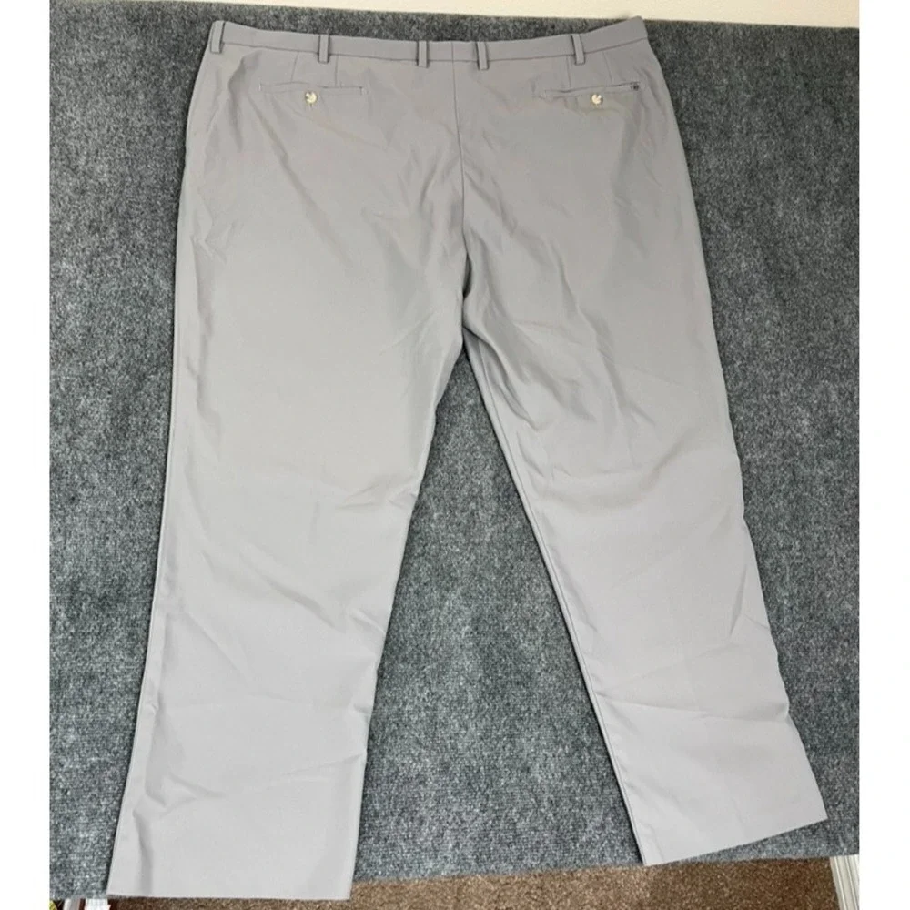 Peter Millar Chino‎ Pants Mens Straight Leg Polyester Gray High Rise Size 52 R